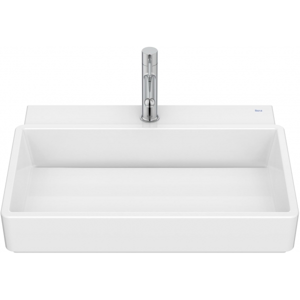 Roca Tura A327694000 掛牆面盆：矩形設計、單孔配置、無溢水